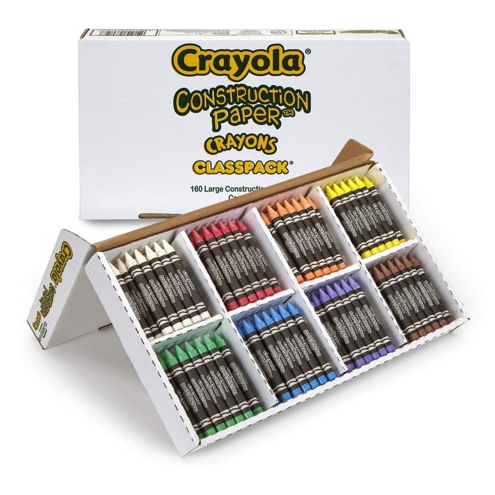 Crayola Construction Paper Crayon Classpack 8 Colors Pack of 160 Assorted