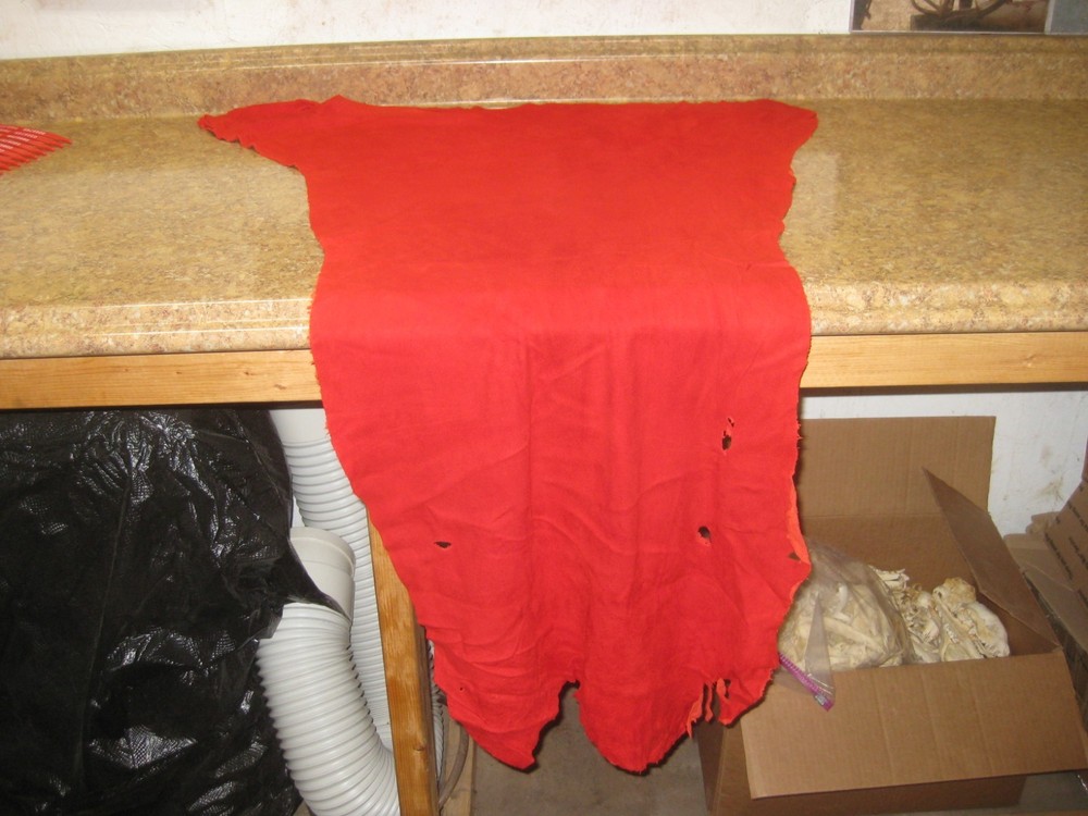 Red Suede Deer Leather #0006748 Row FF