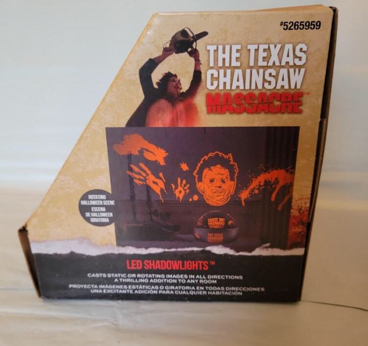 Texas Chainsaw Massacre LED Shadow Rotating Light Dome Projector Orange Gemmy