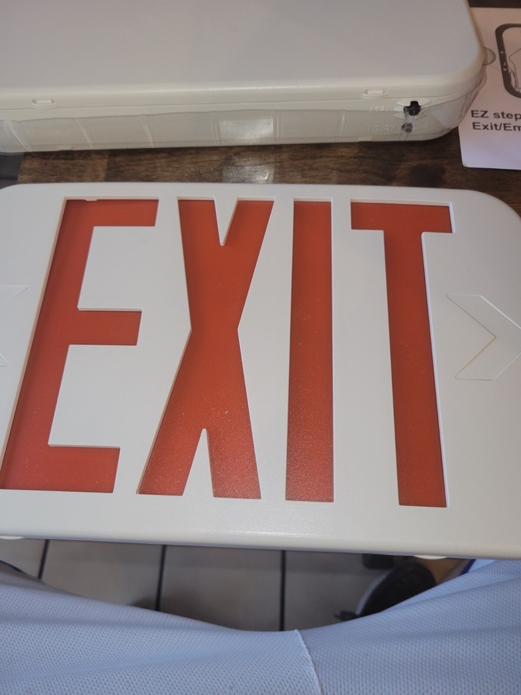 Emergency Lighting Fixture Exit Sign Double Sided Open Box