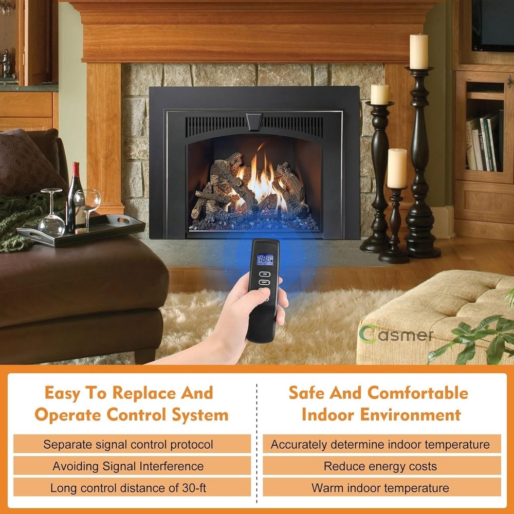 Upgraded Universal Fireplace Remote Control,Fit for shytech,Empire ect Brand,...