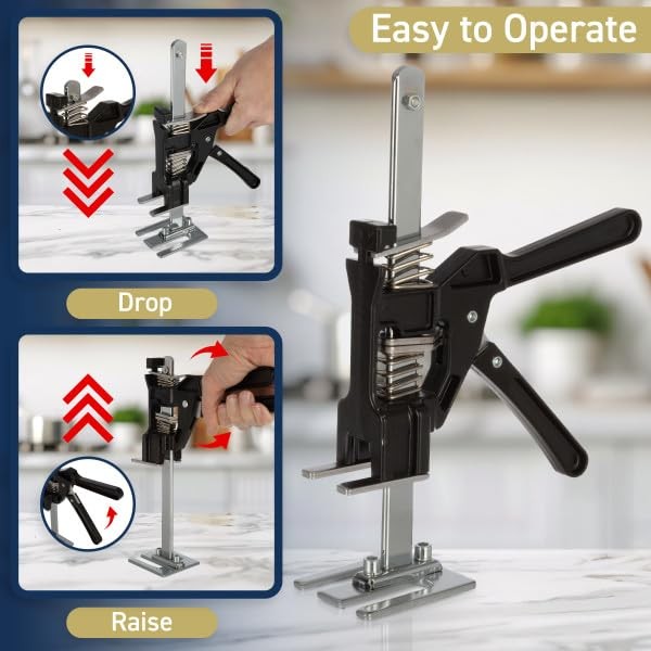 Hand Lifting Jack Tool - Labor Saving Arm Jacks for Installing 1 - Pack Black
