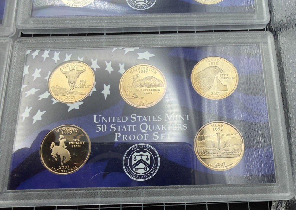 1999, 2000, 2002, 2004, 2005, 2006, 2007, 2008 PROOF Clad State Quarter Sets