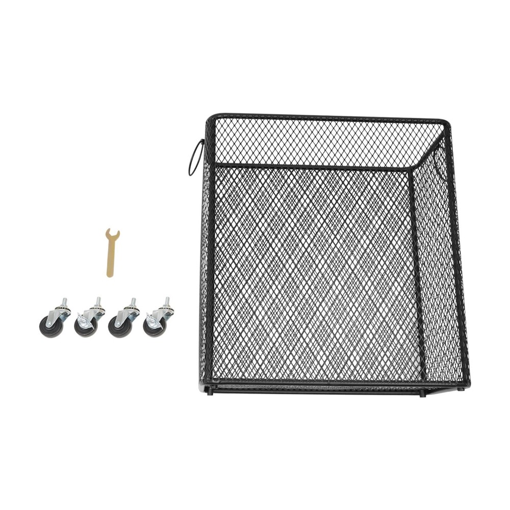Rolling Laundry Basket with Wheels - Metal Wire Laundry Hamper Rectangular