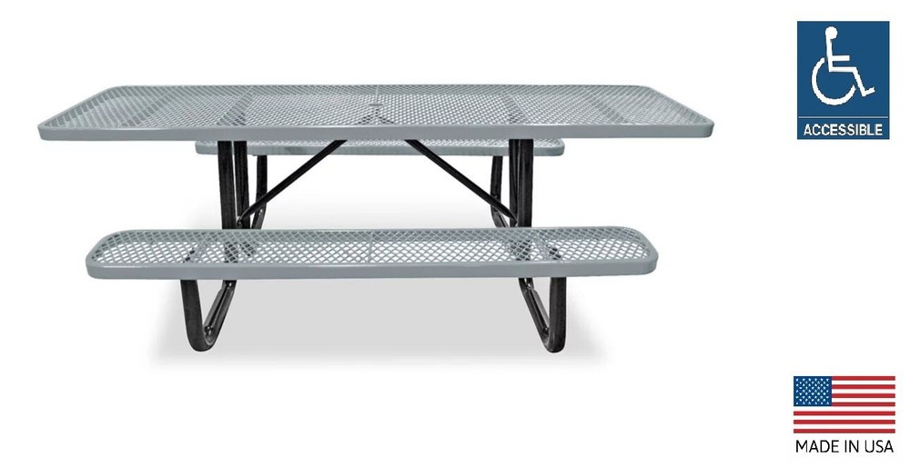PICNIC TABLE Commercial - ADA Wheelchair Accessible - 8 Ft Rectangular