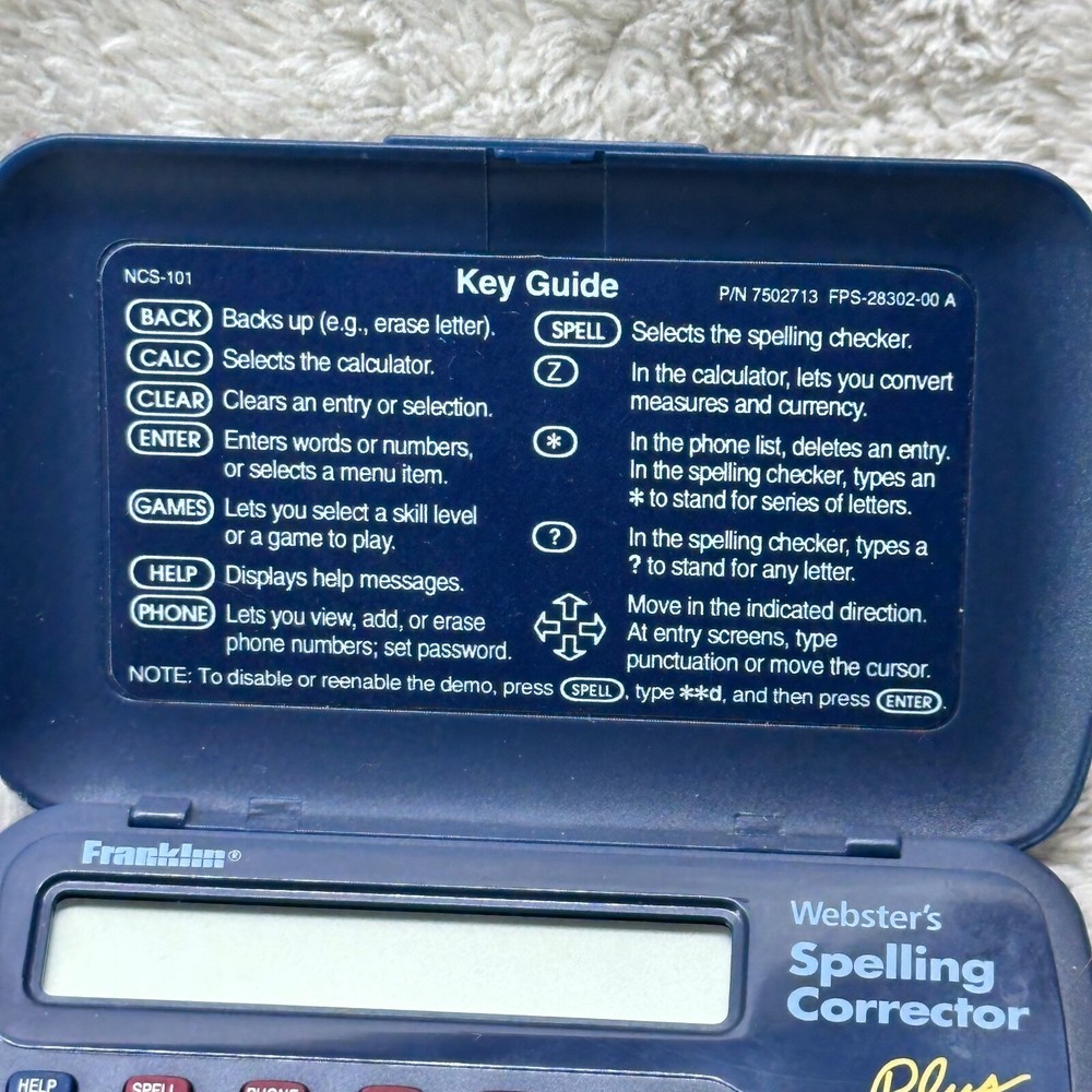 Franklin NCS-101 Webster's Spelling Corrector Plus VTG Working Condition