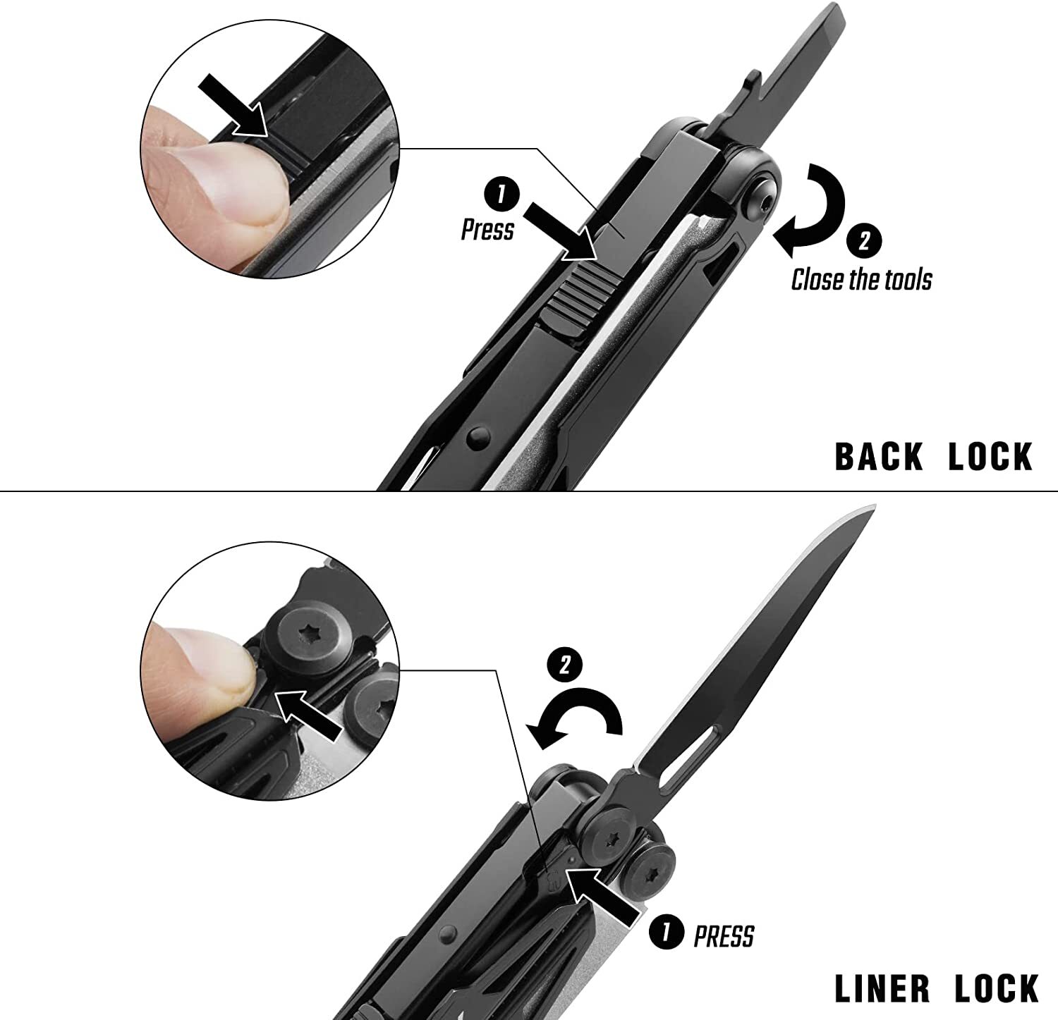 FLISSA 16-in-1 Multi-tool Plier Folding Tool Bottle Opener with Sheath