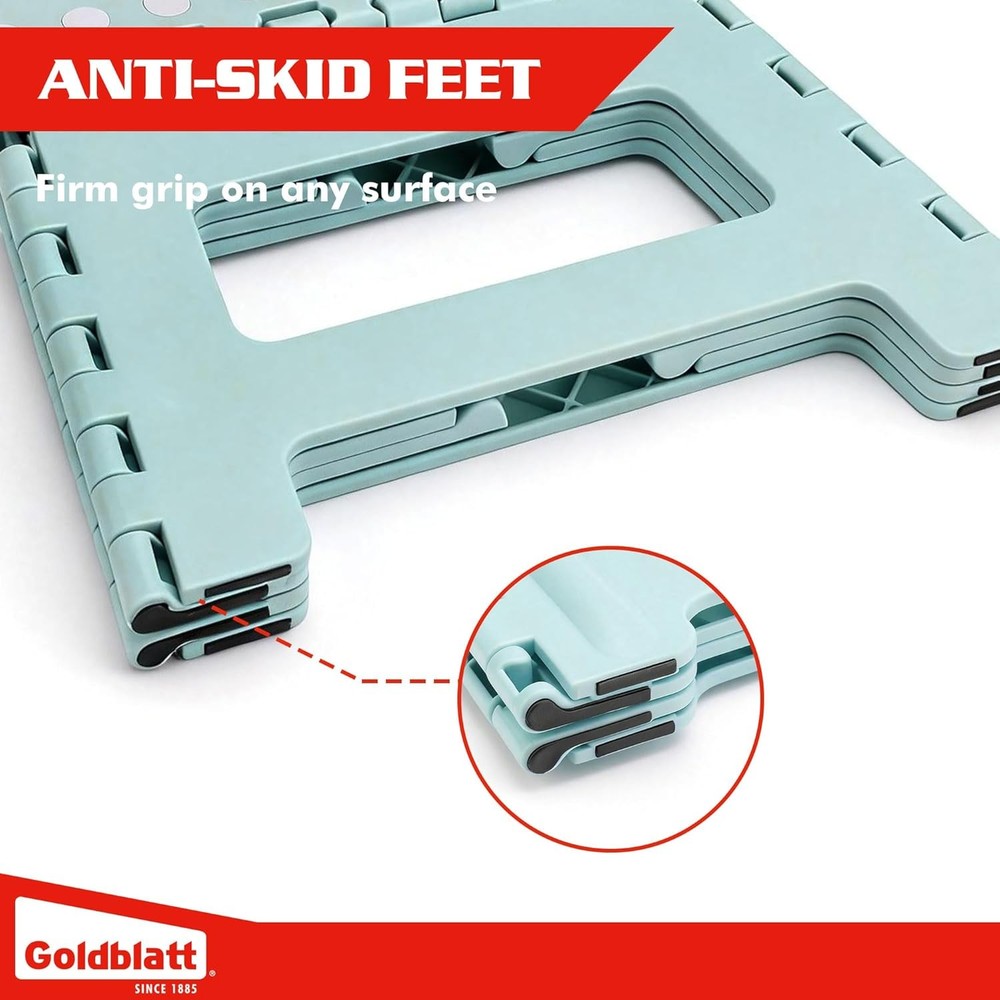 Goldblatt 8.5" Heavy-Duty Folding Step Stool Lightweight Plastic Portable Stools