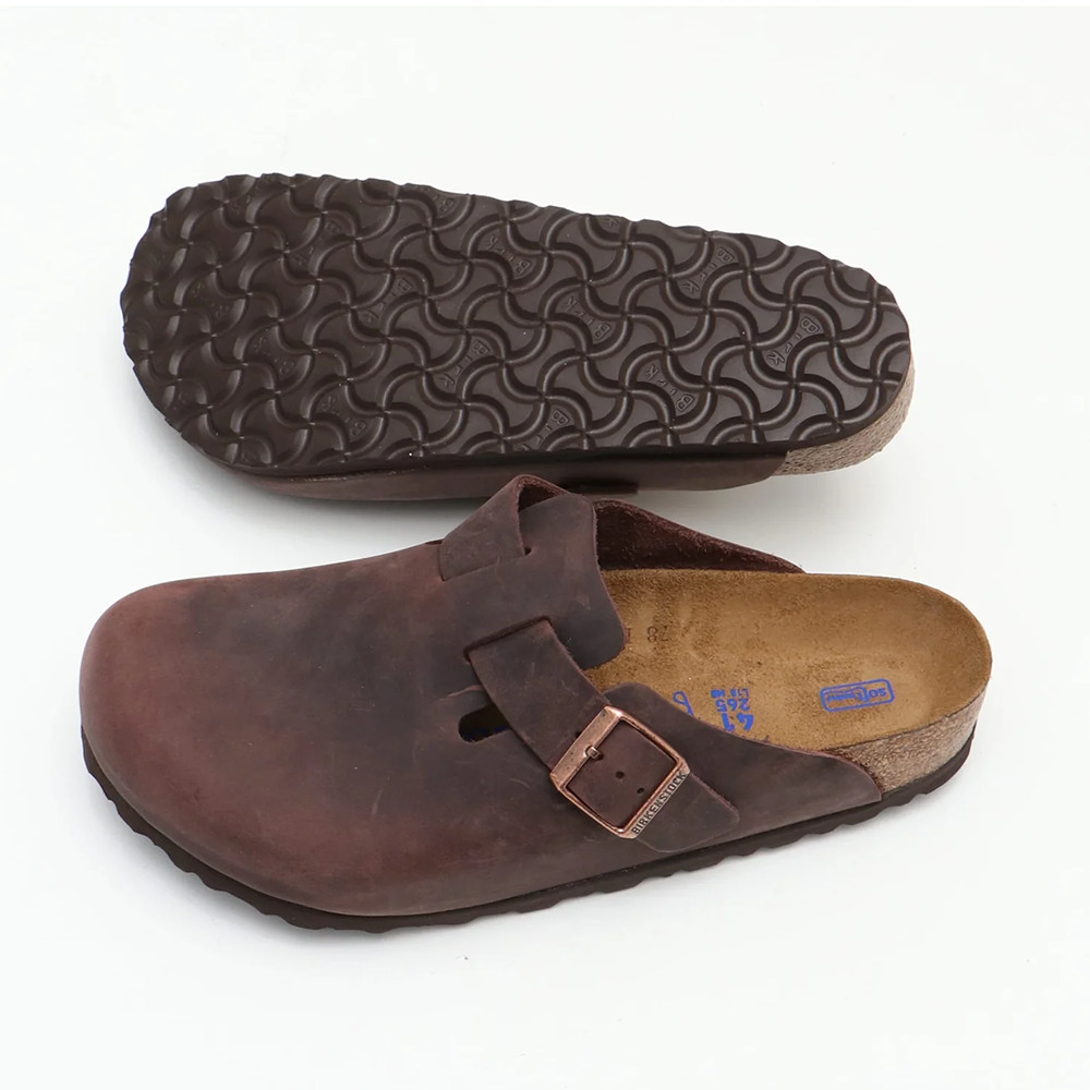 Birkenstock Boston Habana Oiled Leather Soft Footbed Clogs Women's Shoes