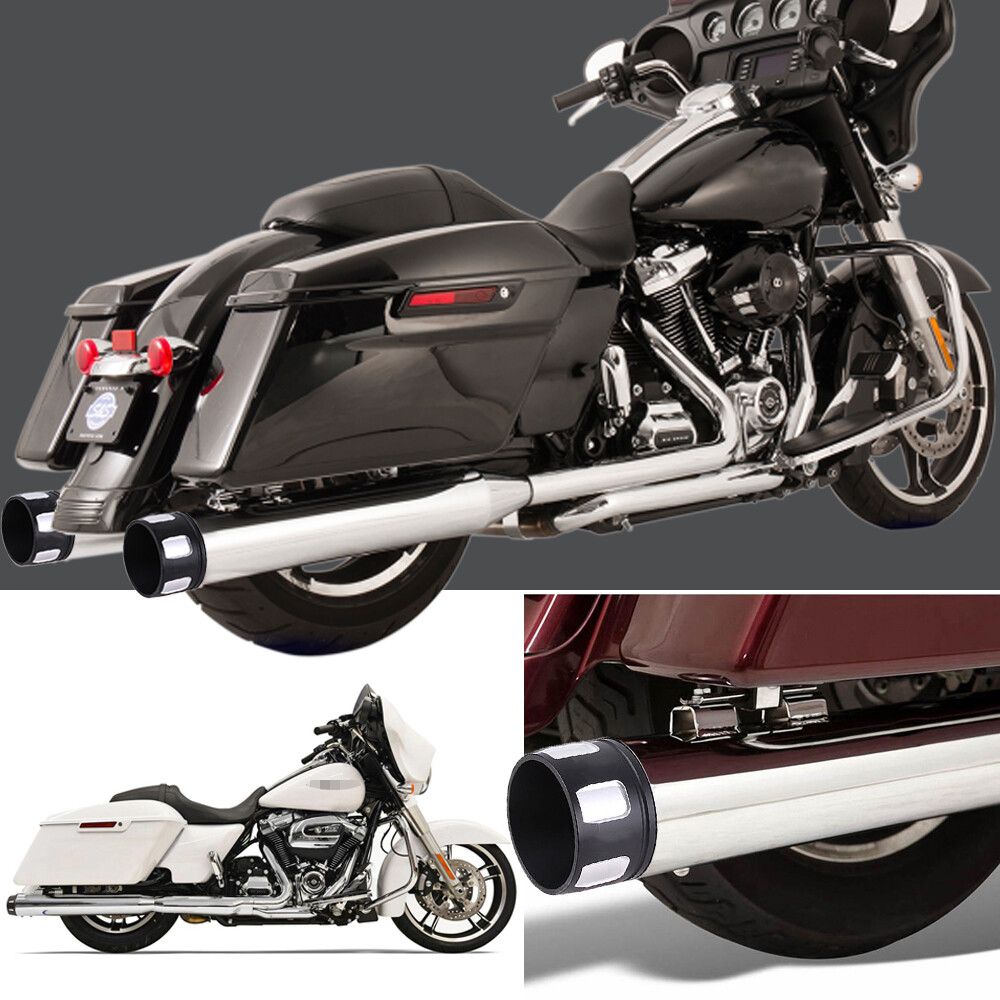 DNA 4" Mufflers Exhaust Pipe For Harley 1995-2016 Road King Street Electra Glide