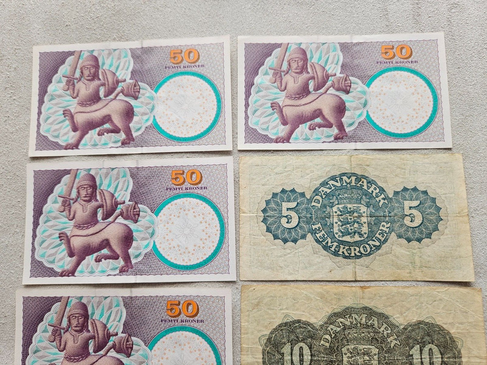 Denmark 275 Kroner Lot Banknotes
