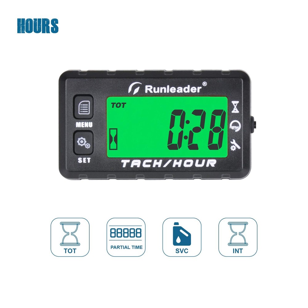 Digital Self-Powered Hours Tachometer,Maintenance Reminder,Backlights Display...