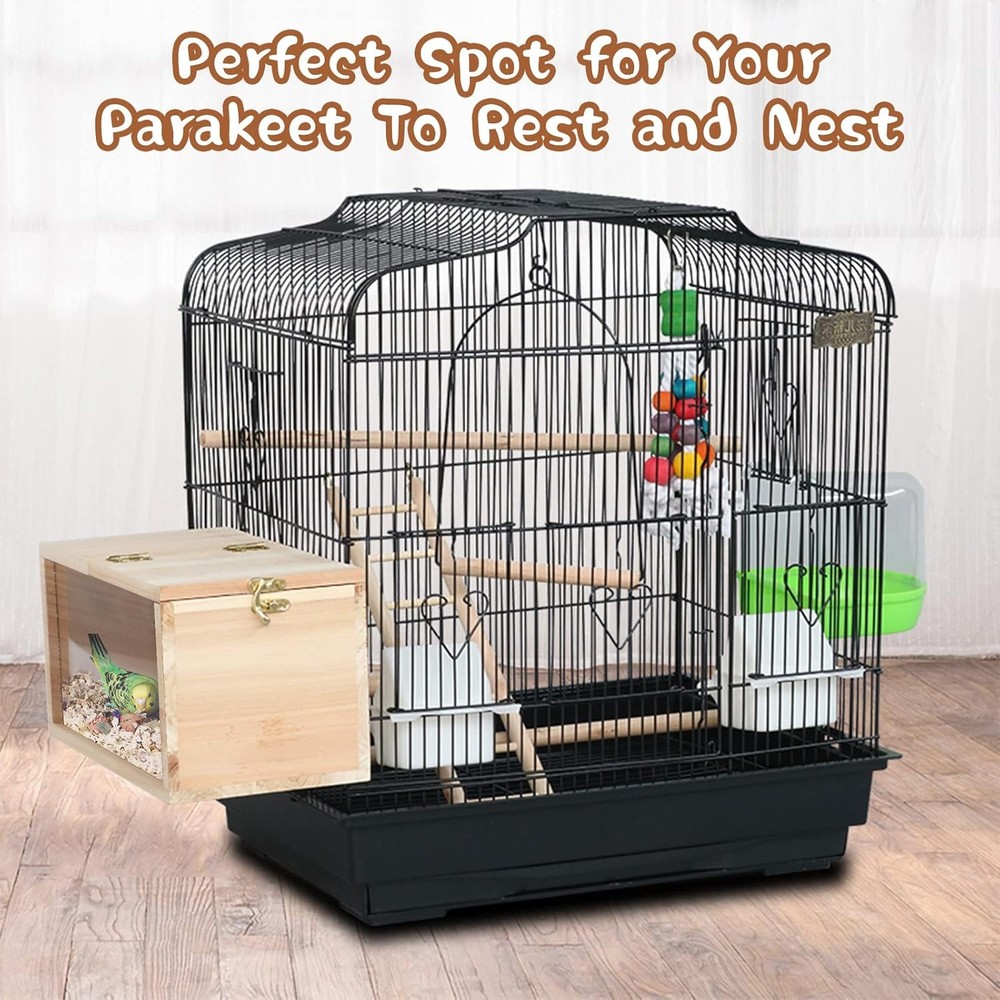 Parakeet Nesting Box Transparent Bird House for S, Horizontal Breeding