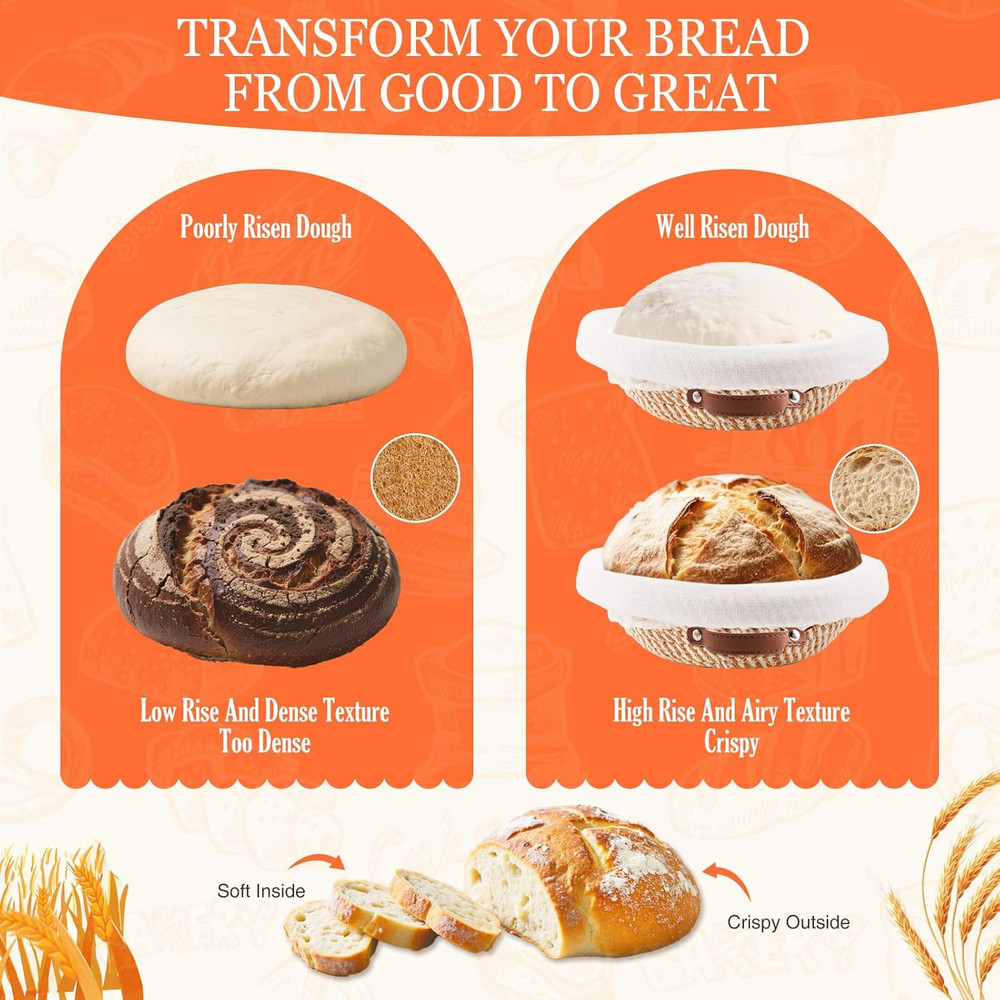 Sourdough Starter Kit with Proofing Basket and Baking Tools - Ideal Gift Set