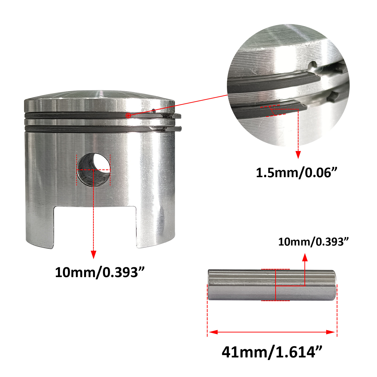 CDHPOWER 66CC/80CC Iron Sleeve Cylinder Set 49MM-2 Stroke Gas Motorized Bicycle