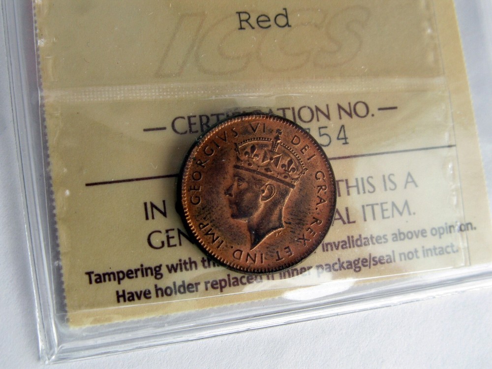 1941 Newfoundland One Cent - ICCS - MS-63 Red