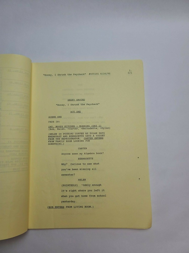 SHAKY GROUND / Doug Keyes 1992 PILOT TV Script, "Honey, I Shrunk the Paycheck"