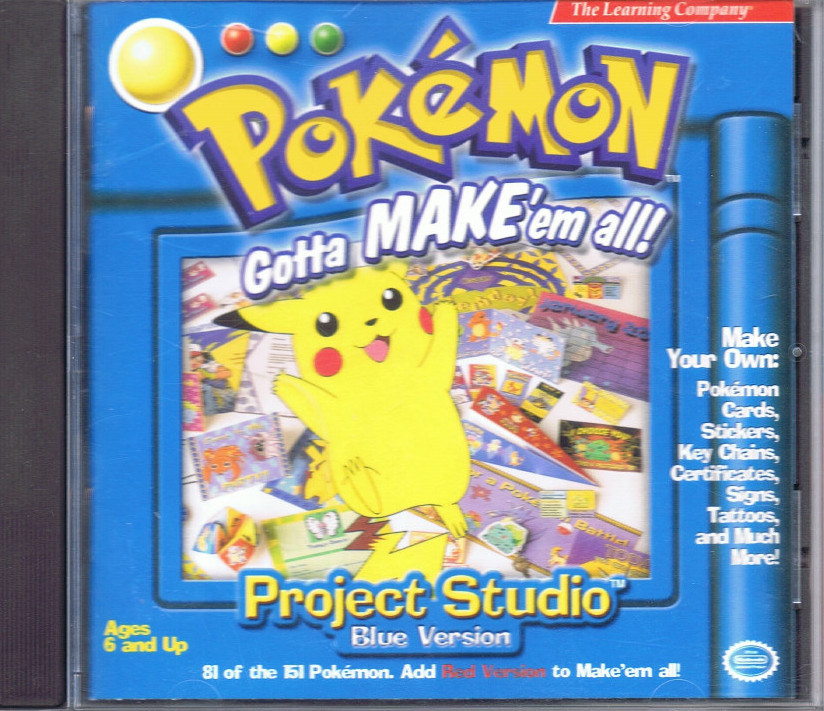 Pokemon Project Studio: Blue Version (PC, 1999, The Learning Company)