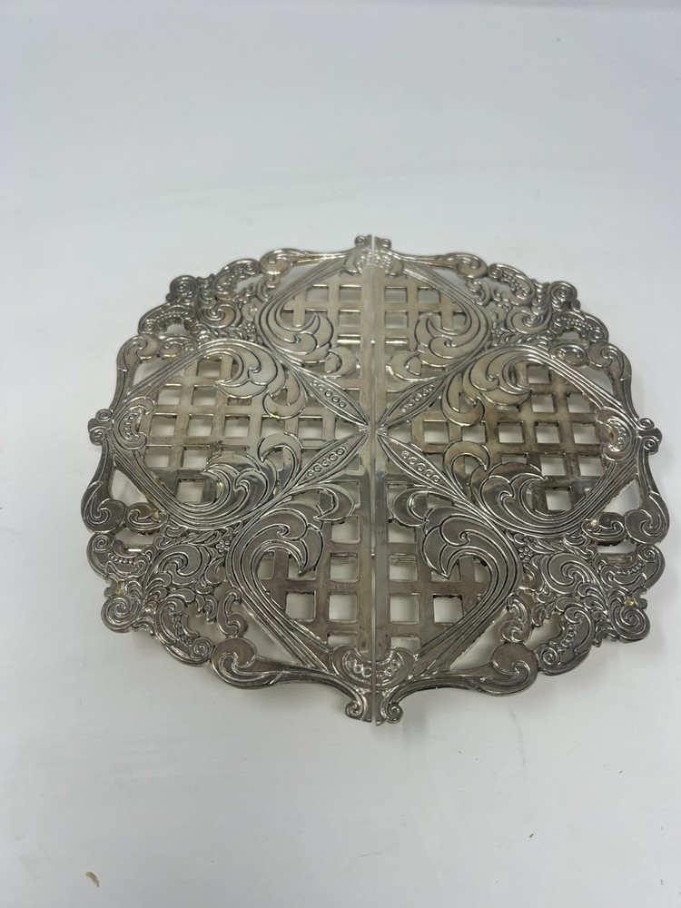 VTG Silverplate Godinger Expandable Hot Plate Trivet 6”W/8”W x 3/4 NIB
