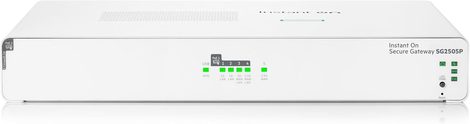 HPE Networking Instant On Secure Gateway SG2505P 5-Port US Cord S0G34A#ABA
