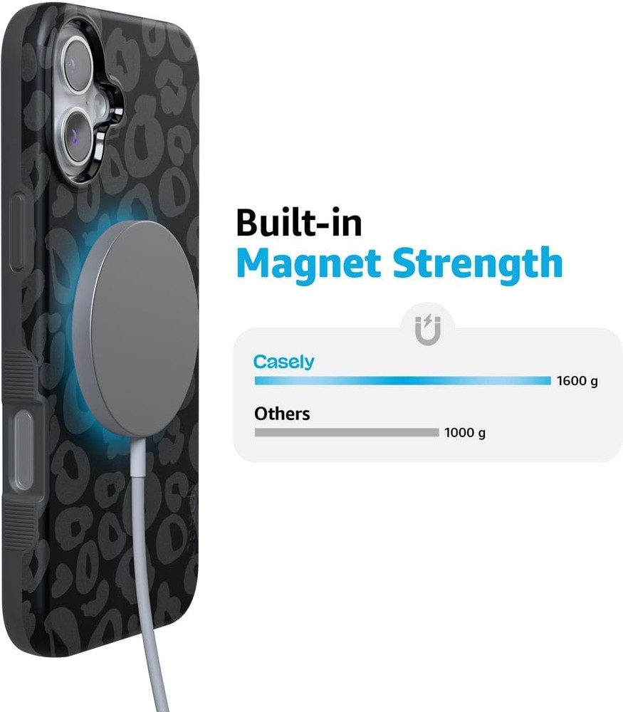 Casely iPhone 16 Case | Black Leopard | Bold Protective Case