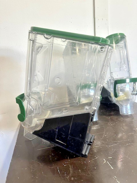 LOT OF 3 TRADE FIXTURES 618/624 COMMERCIAL BULK FOOD GRAVITY BIN DISPENSERS