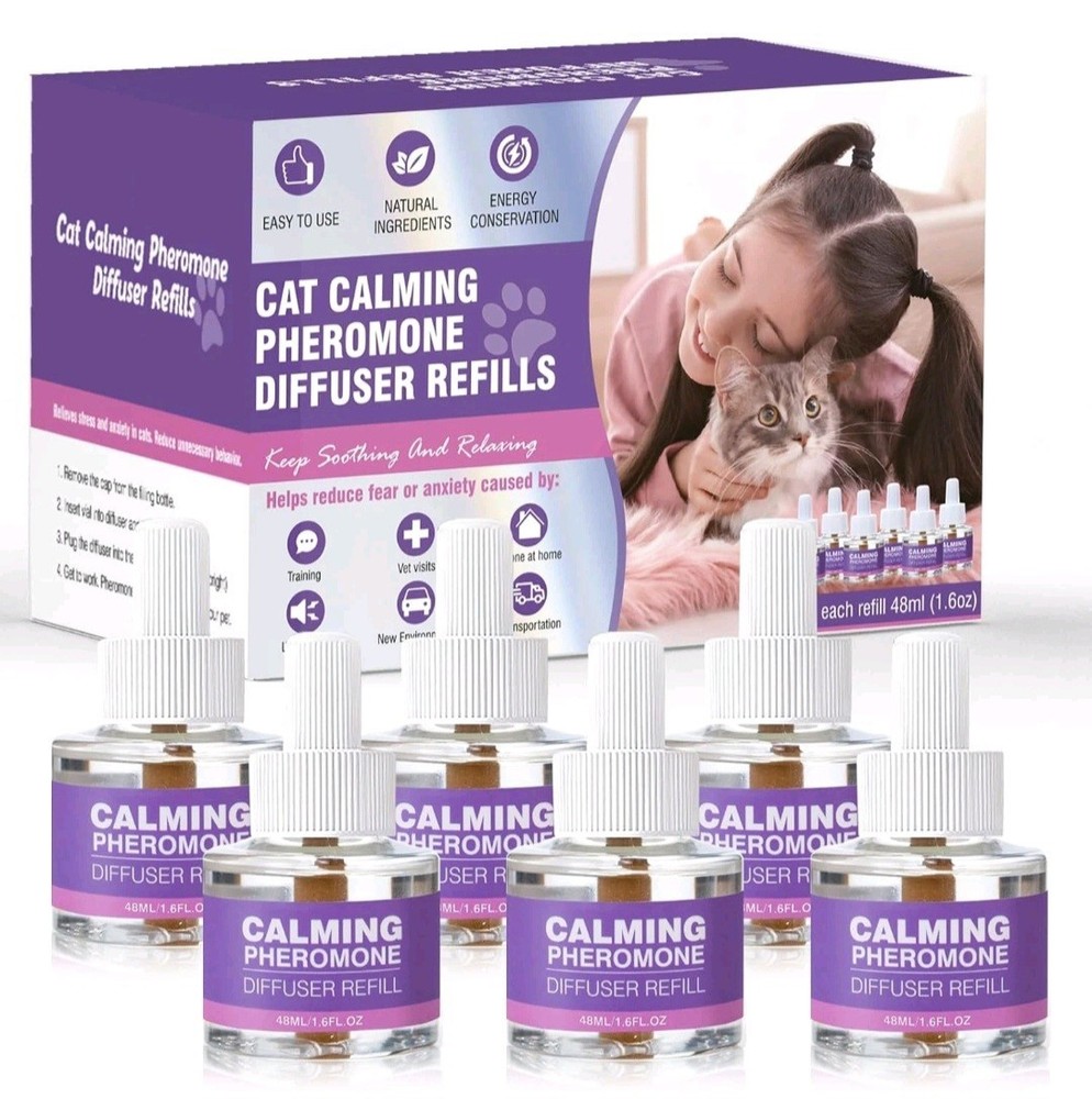 Cat Pheromones Calming Diffuser Refill 6 Pack Multicat Pheromone Diffusers - NEW