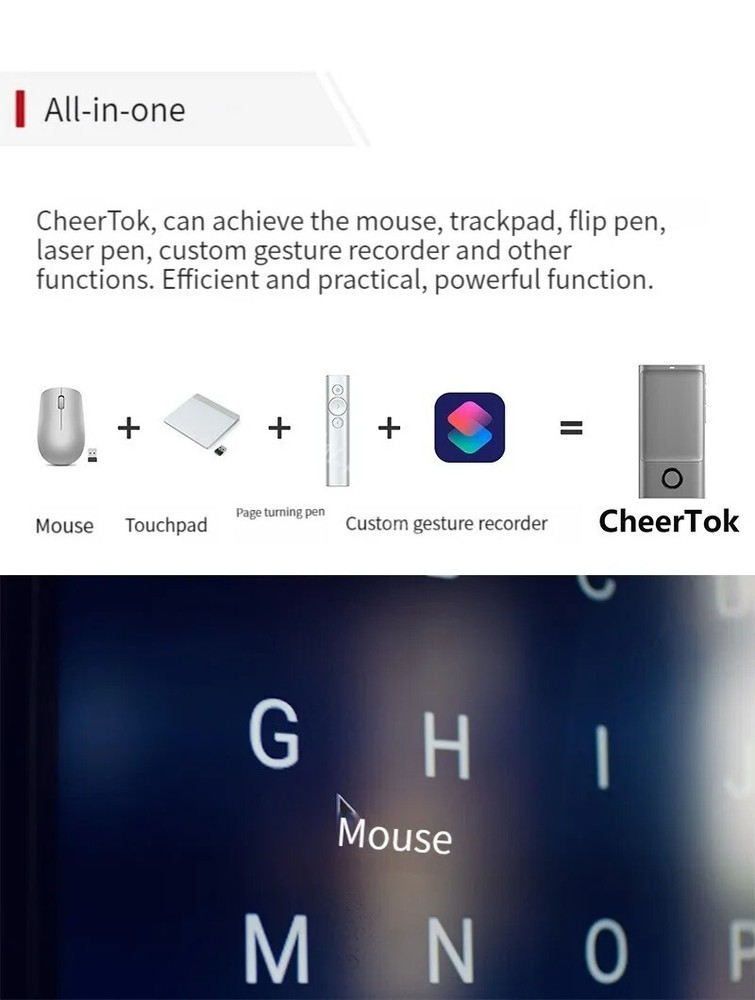 Cheerdots Wireless Air Mouse Presenter Trackpad Laser Pointer Clicker Bluetooth