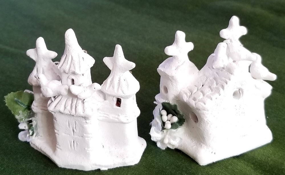 Lovely 3"-4" Plasterware Decorative Wedding Churches