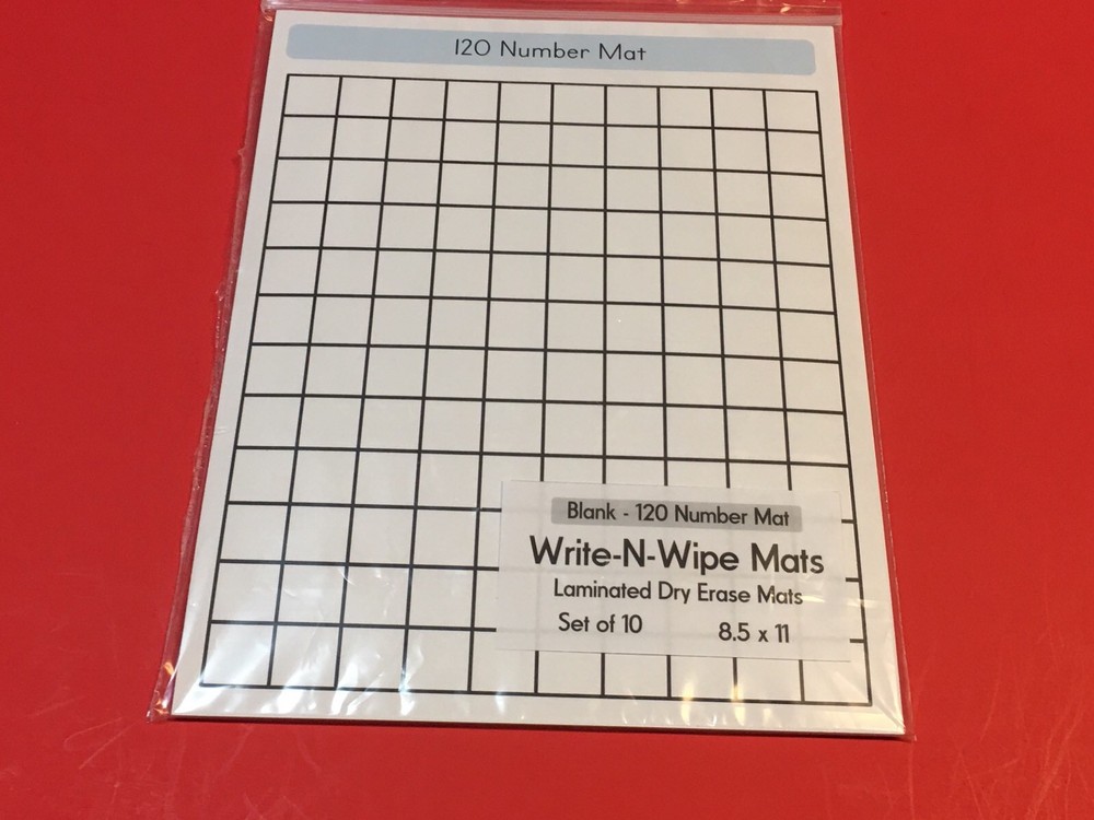 Blank - 120 Number Mat - Laminated Dry Erase Mats