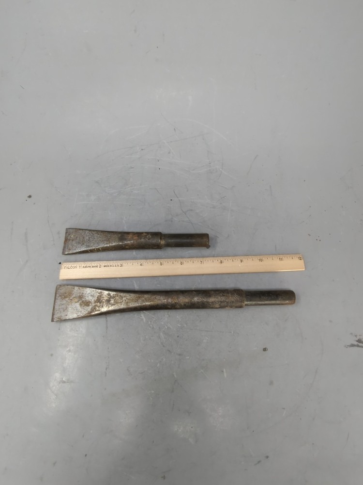 Vintage 2 Pc Air Hammer Flat Chisel Bit Set Pneumatic Tool Accessories