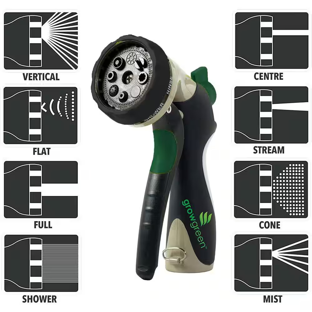 8-Pattern Front-Trigger Garden Hose Nozzle