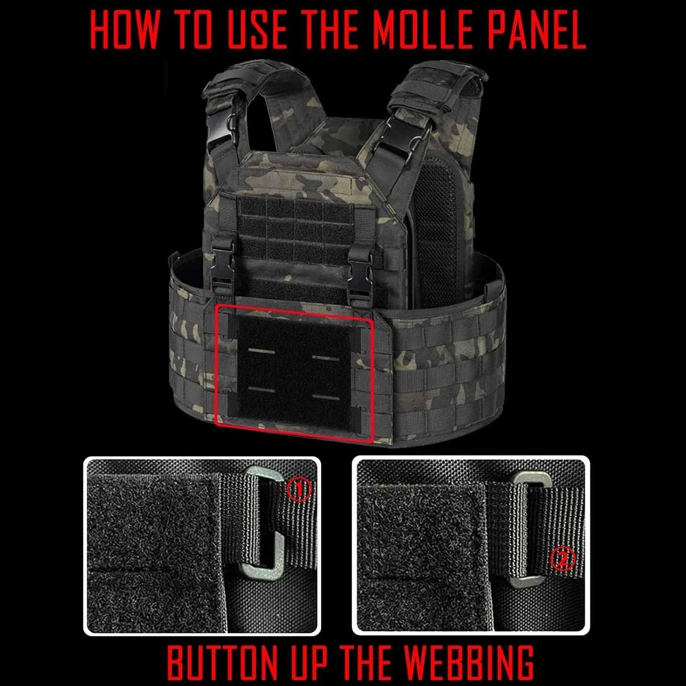 6 Piece Tactical Bag Insert Pack, Modular Elastic Loop Panel Organizers Pouch In