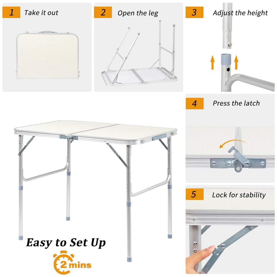 Outdoor Handle Aluminum Folding Table