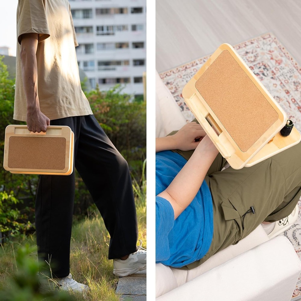 Adjustable Lap Desk for Sewing & Crafting - Portable Folding Table with Wood ...