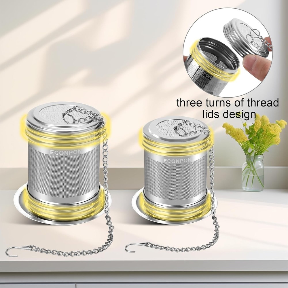 2 Pack Extra Fine Mesh Tea Infuser Stainless Steel Strainer for Loose Leaf Tea