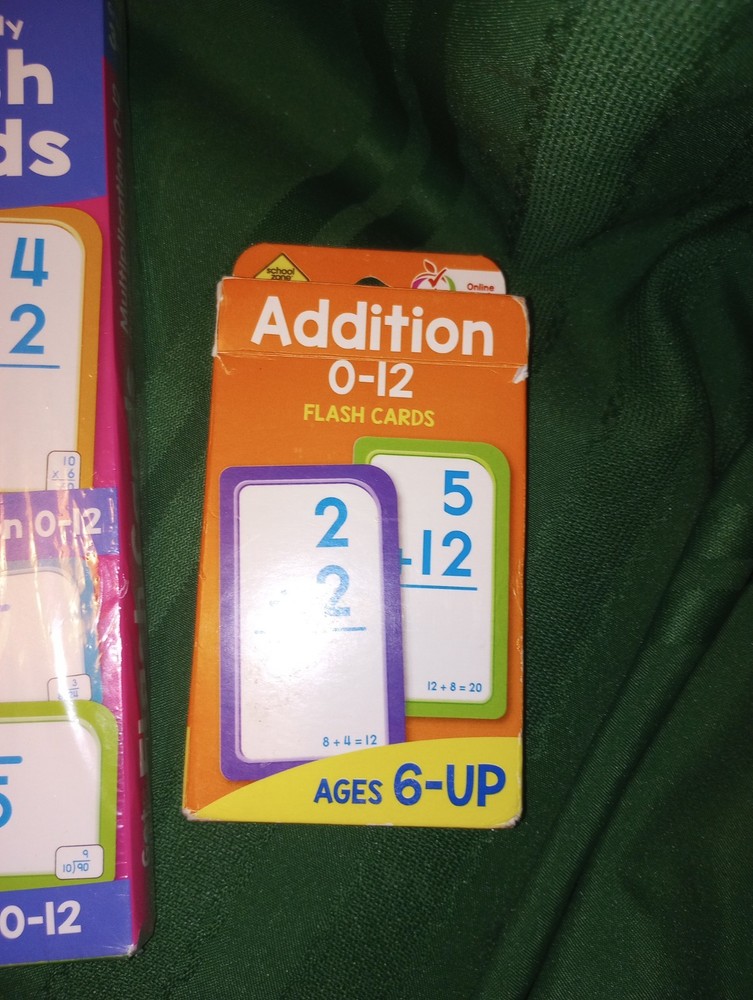 SCHOOL ZONE Math ADDITION Subtraction DIVISION Multiplication FLASH CARDS Age 6+