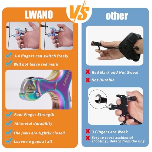 Archery Compound Bow Release Aids Trigger 3-4 Finger Adjustable Colorful