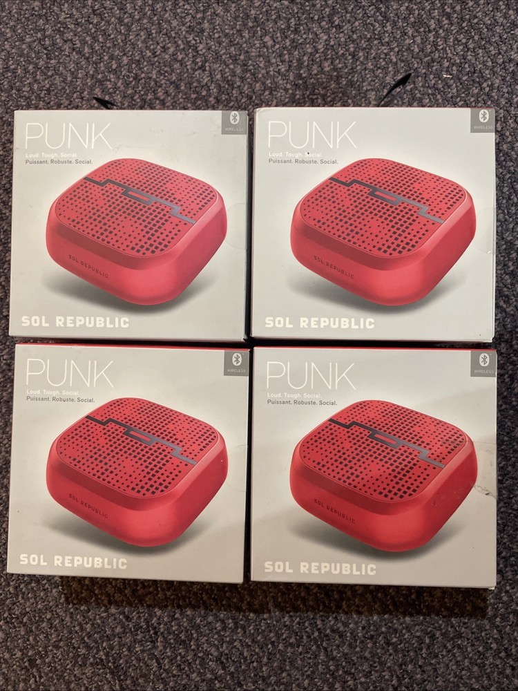 Sol Republic Punk Wireless Portable Bluetooth Speaker - Red