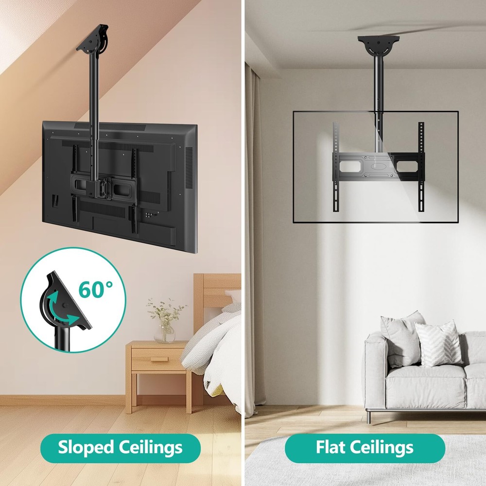 Ceiling Tv Mount Full Motion Adjustable Mount Bracket Fits Most Led Lcd Oled 4k
