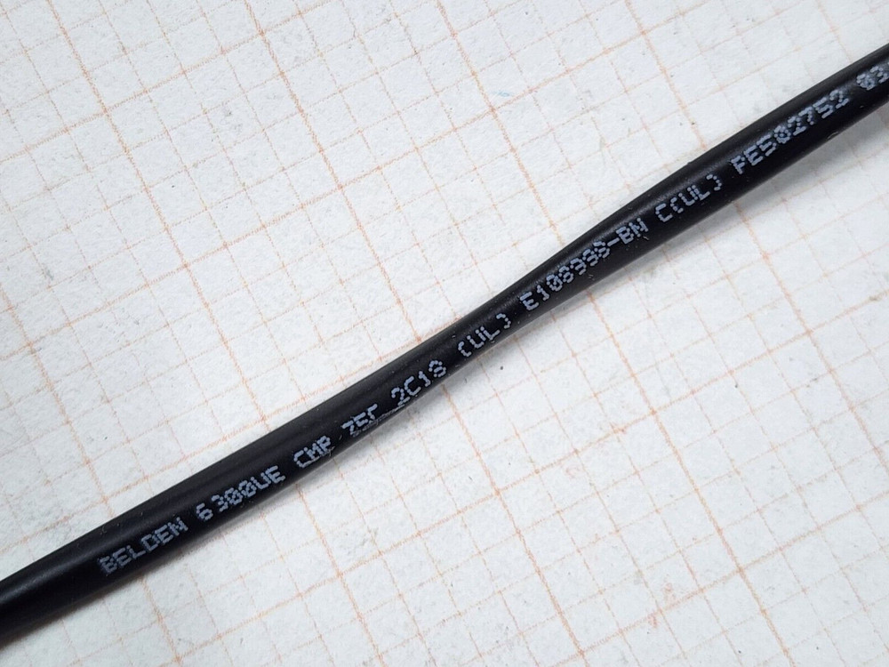 Belden Wire 6300UE 18/2C Control/Speaker/Audio Cable Plenum CMP Black /100ft