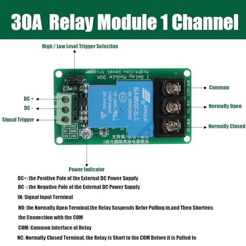 4pcs 12V 30A 1-Channel Relay Module High Low Level Trigger 12V-1 Channel-4pc