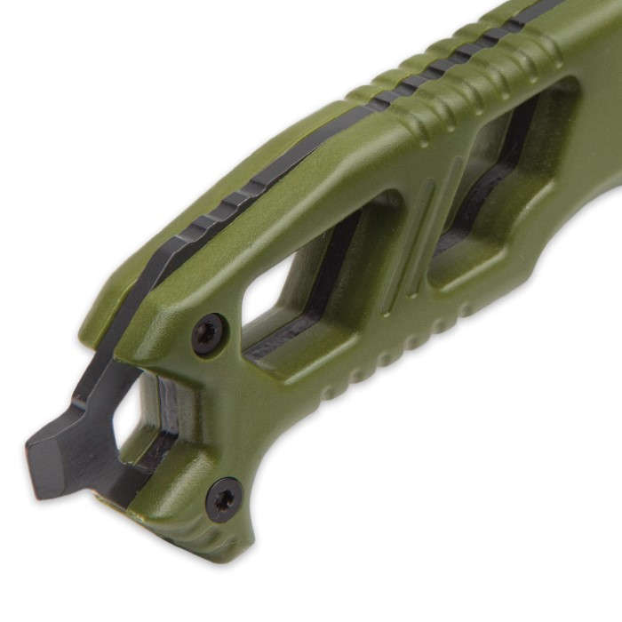 SOA One Shot One Kill Fixed Blade Knife Green Handle with Sheath