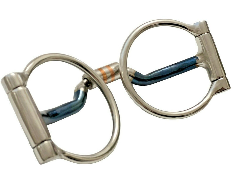 Blue Sweet Iron Western Dee Snaffle Bit with Copper Inserts *SAME DAY DISPATCH*