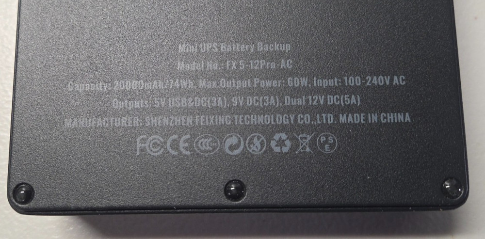 Mini UPS Battery Backup Uninterruptible Power Supply for Router, Modem OPEN
