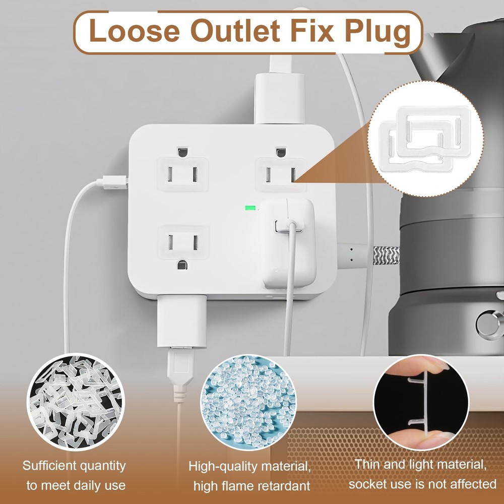 30 Pack Loose Outlet Plug Fix - Secure Plug Lock for Loose Wall Sockets, Fire...