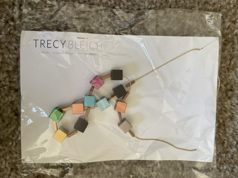 Trecy Bleich Colorful Cubes Necklace