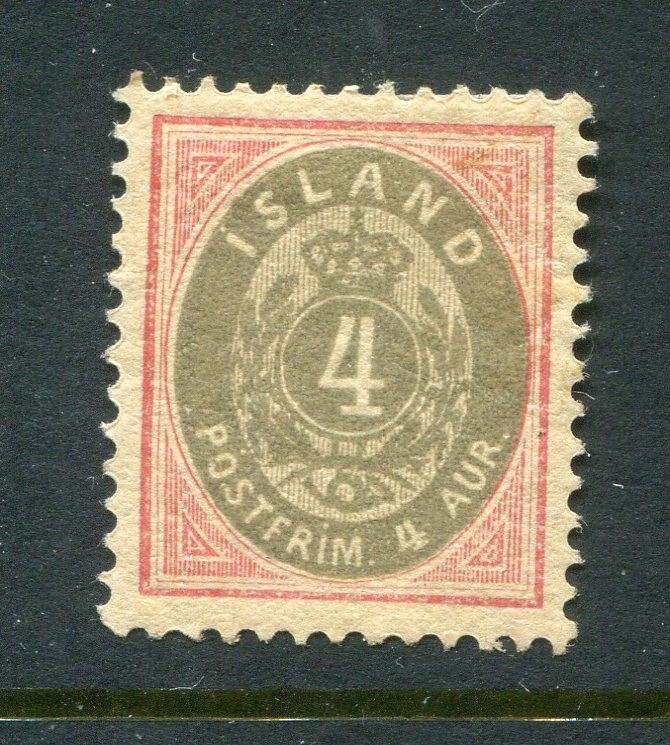 Iceland #23 Post Horn and Crown 4 Aur [Mint Hinged]