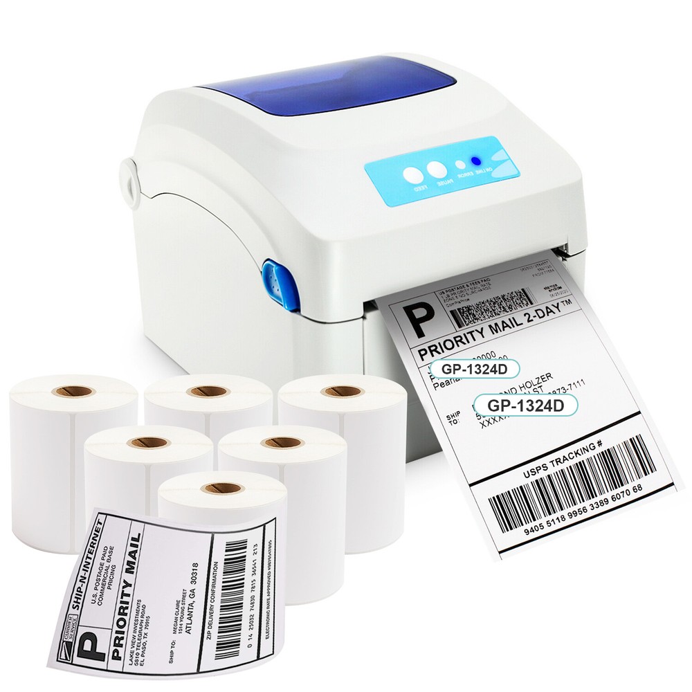 Shipping Label Printer Direct Thermal Barcode USB printer With 6 Rolls  labels