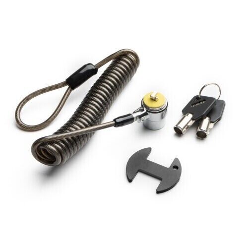 HAT Design Works PTS-CST-B Locking Security Tether, Coiled, Black